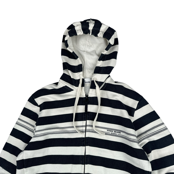 Stone Island Marina 2017 Striped Cotton Pullover Hoodie - Medium