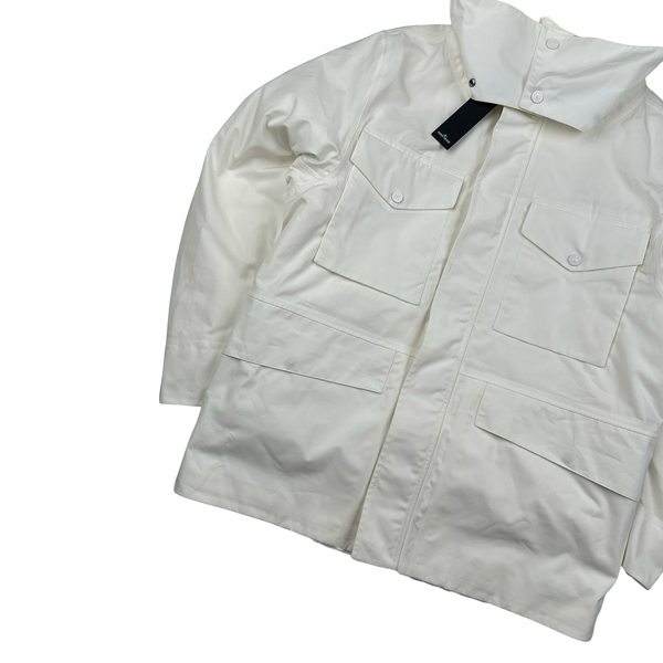 Stone Island 2022 O-Ventile White Ghost Piece Down Dutch Rope Puffer Jacket - Medium