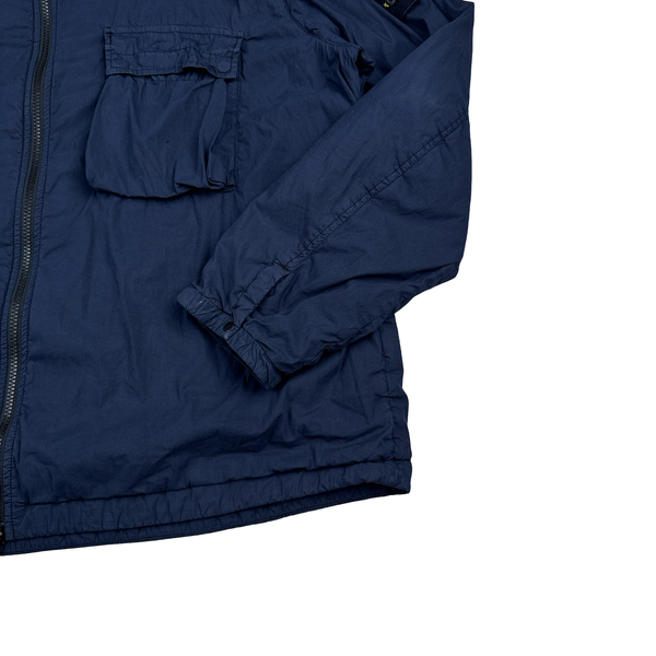 Stone Island 2019 Navy Lined Naslan Light Double Pocket Zipped Overshirt - 3XL