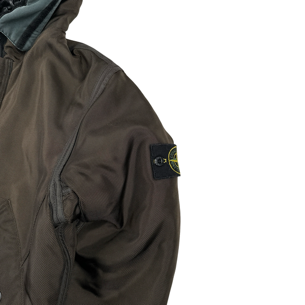 Stone Island 2010 Brown Oxford Nylon Parka Jacket - Large