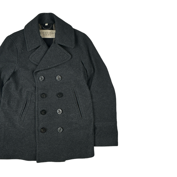 Burberry Brit Navy Nova Check Lined Trench Coat - Large