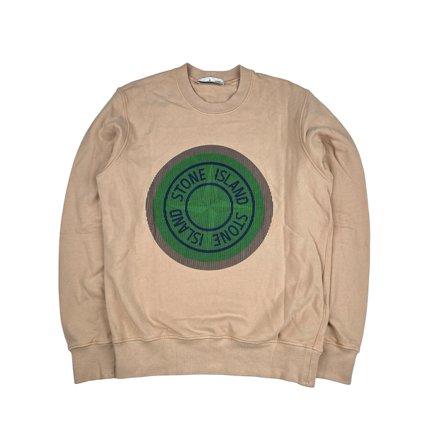 Stone Island 2021 Peach 3D Rubber Logo Sweatshirt - Small