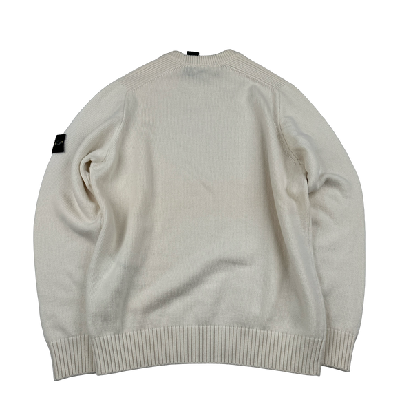 Stone Island 2019 Cream Wool Crewneck Jumper - XL