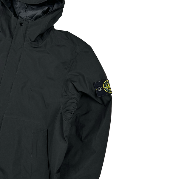 Stone Island Black Goretex Primaloft Paclite Hooded Jacket - Medium
