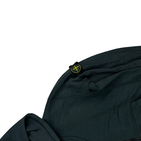 Stone Island 2015 Green Zipped Hoodie - Large