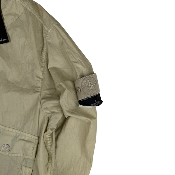 Stone Island 2019 Cream 50 Fili Resinata Ghost Piece Parka Jacket - Large
