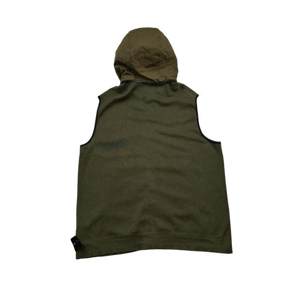 Stone Island 2013 Khaki Cotton Foldout Hood Gilet - 3XL