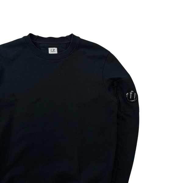 CP Company Black Cotton Crewneck Jumper - Small