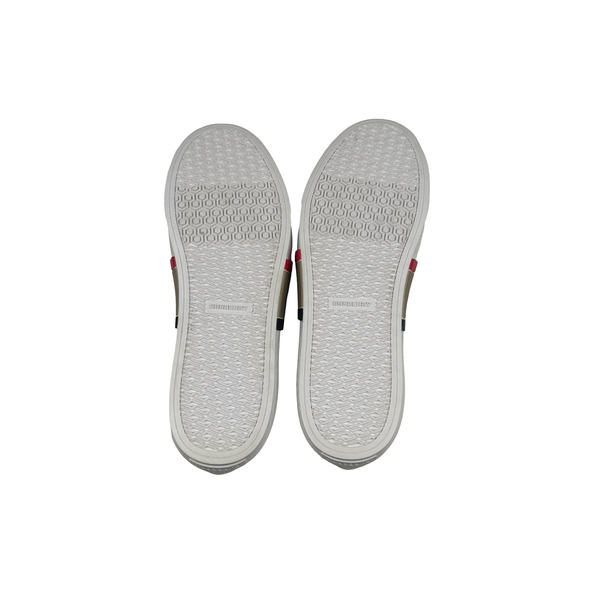 Burberry Rangleton Low White Small Stripe Leather Shoes - UK 12