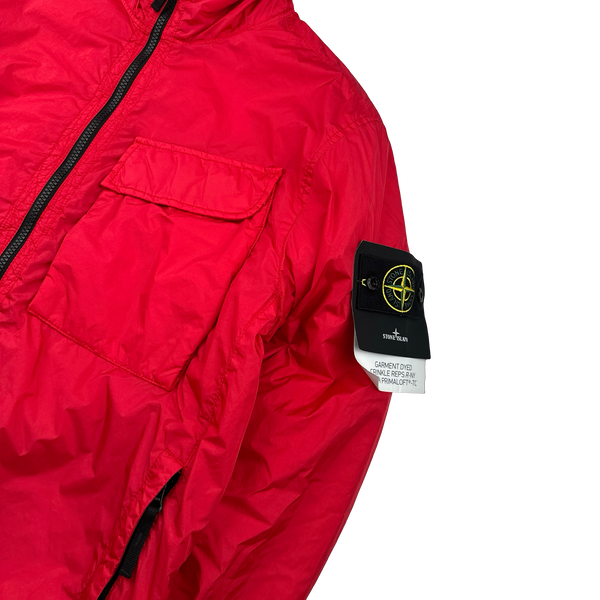 Stone Island 2022 Red Crinkle Primaloft Lined Jacket - Medium