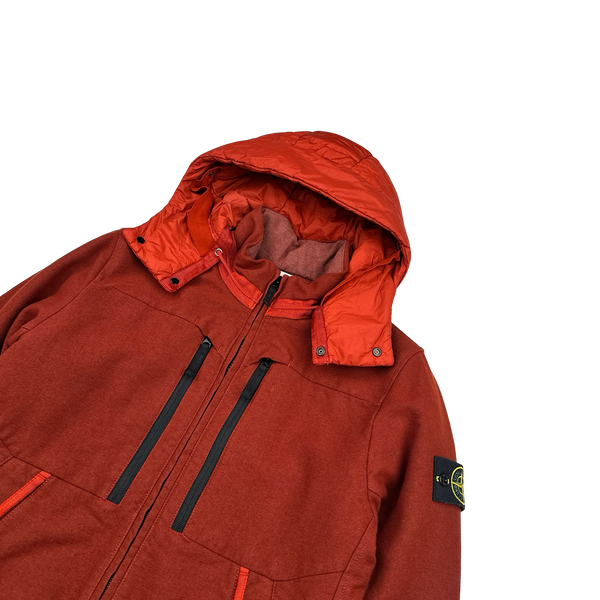 Stone Island Red Saia Doppia Faccia Winter Jacket - Large