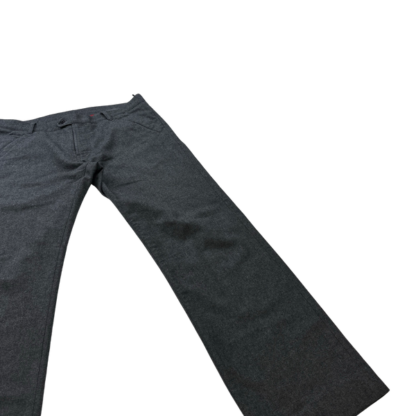 Prada Wool Grey Black Tab Suit Trousers - 34"