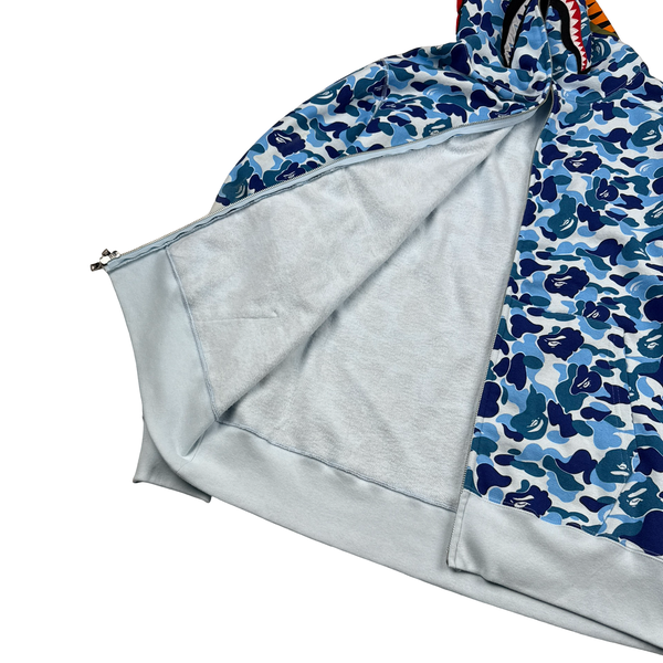BAPE Blue Shark Camo Full zip up hoodie - 2XL