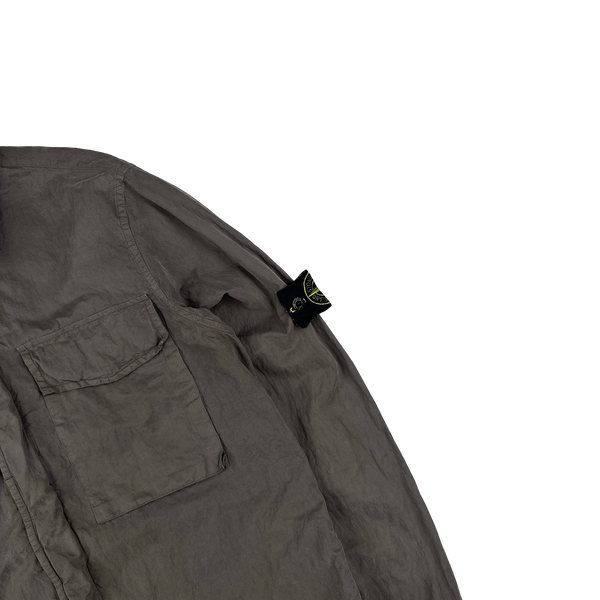 Stone Island 2008 Nylon Blend Brown Overshirt - Large