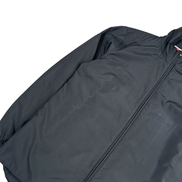 Prada Black Red Tab Soft Shell Quilted Jacket - Medium