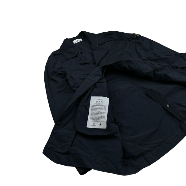 Stone Island Navy David TC Trench Jacket - Large