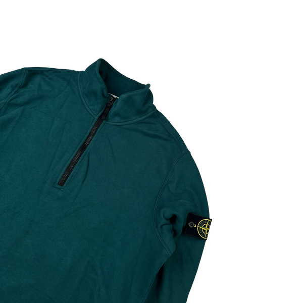 Stone Island 2023 Sea Green Quarter Zip Jumper - Large