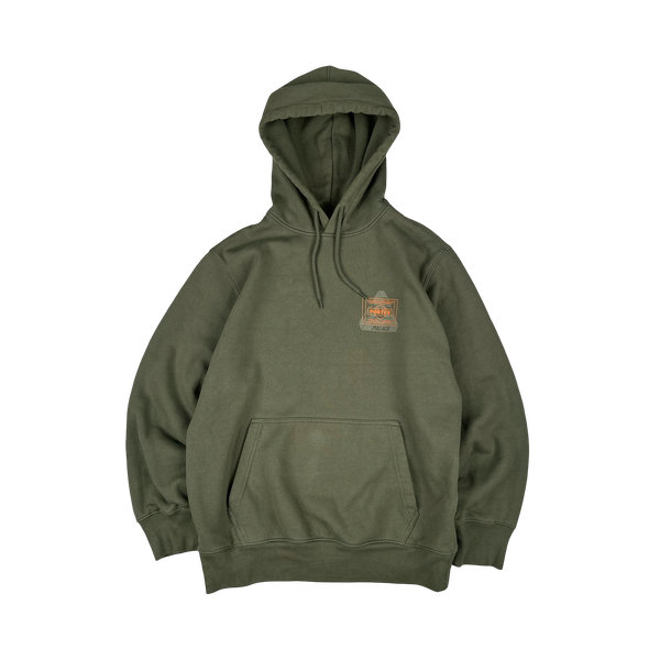 Porter x Palace Khaki Green Tri-ferg Spellout Hoodie - Medium