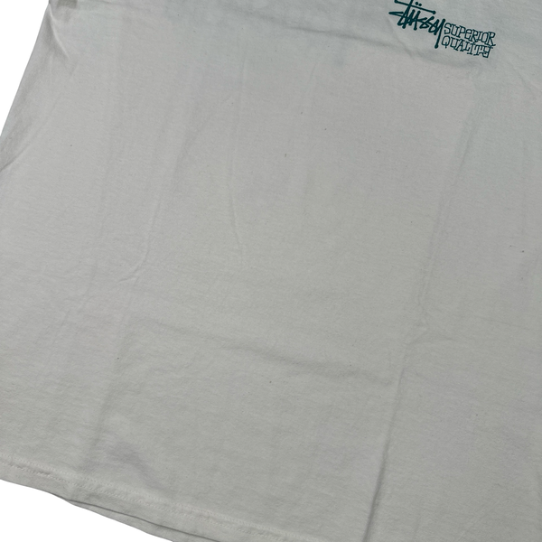 Stussy White Cotton Graphic T Shirt - Medium