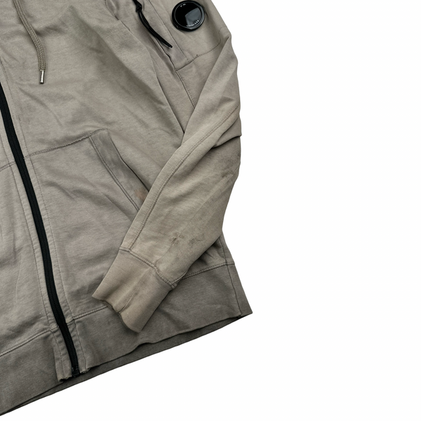 CP Company Grey Re Colour Zipped Hoodie - Small