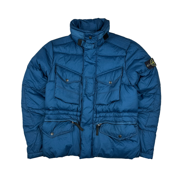Stone Island 2009 Opaque Nylon Tela Down Mesh Badge Puffer - Medium