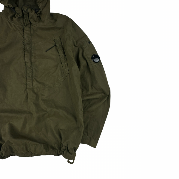 CP Company Khaki Green Quarter Zip Smock Jacket - Large