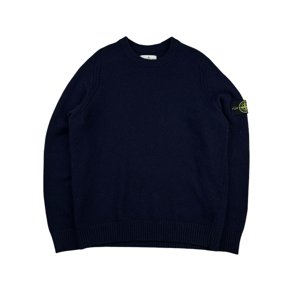 Stone Island 2019 Dark Navy Wool Crewneck Jumper - XL