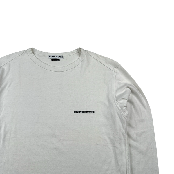 Stone Island Vintage 2000 Spellout Cotton Longsleeve Crewneck T Shirt - Medium
