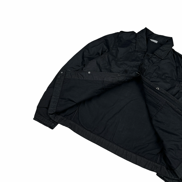 Stone Island 2007 Black Crinkle Reps Garment Dyed Jacket - Large