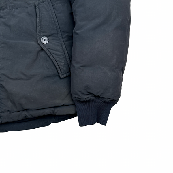Stone Island Navy Down Filled Micro Reps Jacket - Large