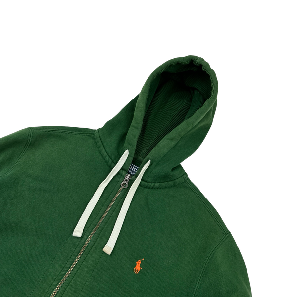 Ralph Lauren Green Thick Cotton Zipped Hoodie - Medium
