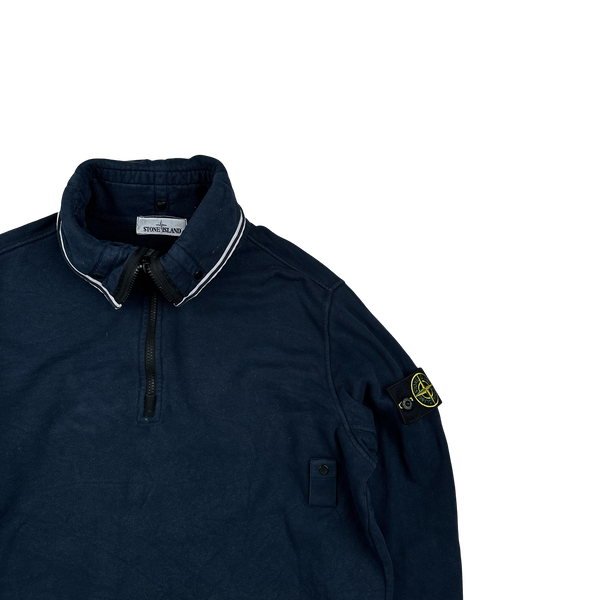Stone Island 2021 Navy High Neck Collared Jumper - Medium