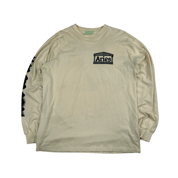 Aries Yellow Spellout Long sleeve Shirt - Large