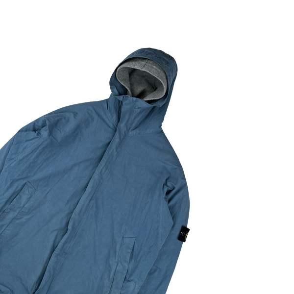 Stone Island 2004 Blue Duel Layer Cotton Parka Jacket - XL