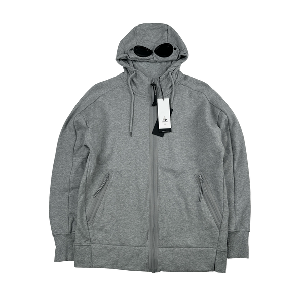 CP Company Grey Cotton Goggle Hoodie - Large