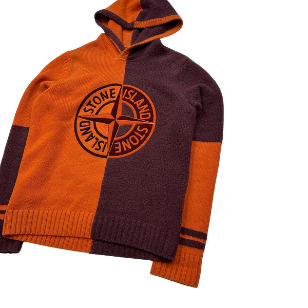 Stone Island 2019 Lambs Wool Two Tone Hoodie - Medium