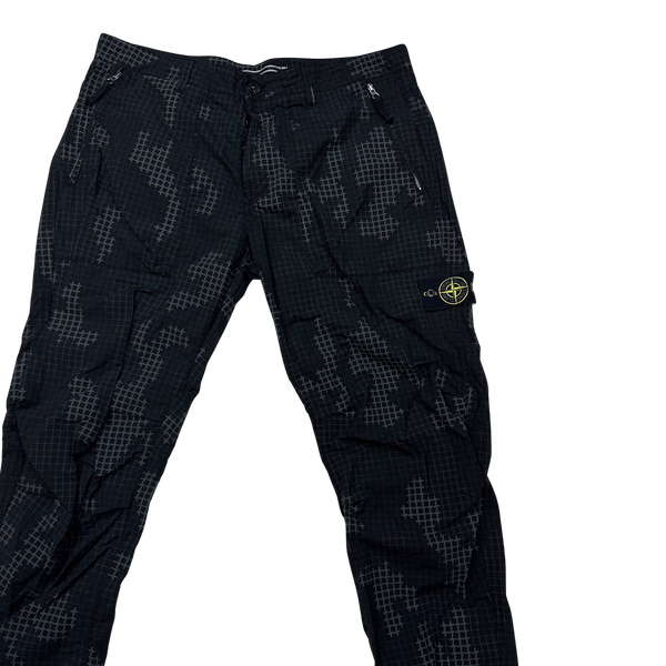 Stone Island Grid Check Nylon Cargo Trousers - 38"