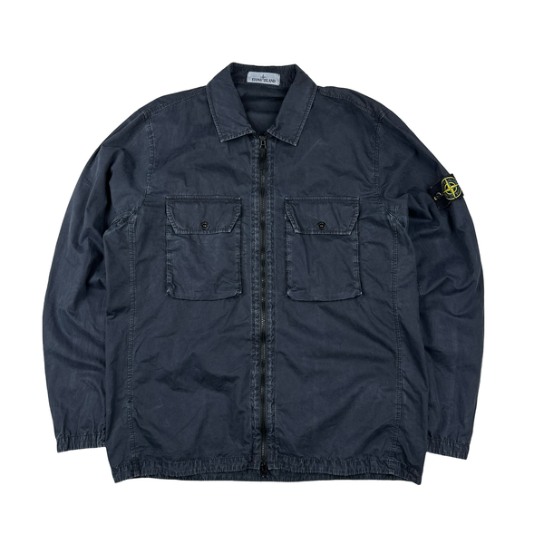 Stone Island 2021 Navy Cotton Double Pocket Overshirt - XL