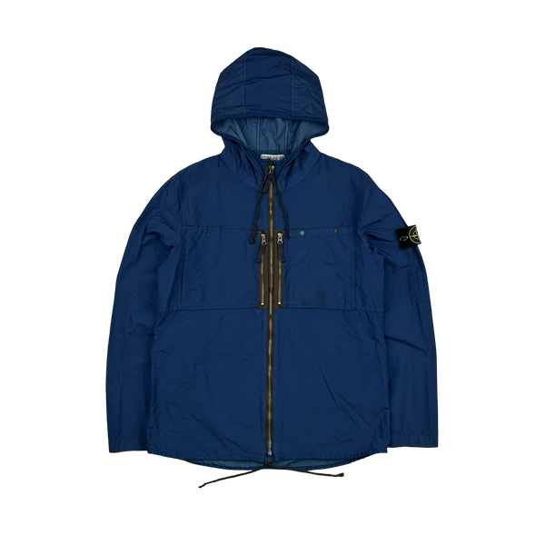 Stone Island 2010 Blue Resin Treated Nylon Jacket - Large