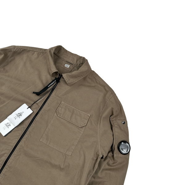 CP Company Brown Cotton Lens Viewer Overshirt - Medium
