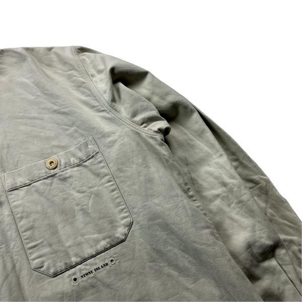 Stone Island 1998 Cotton Tan Spellout Shirt - XL