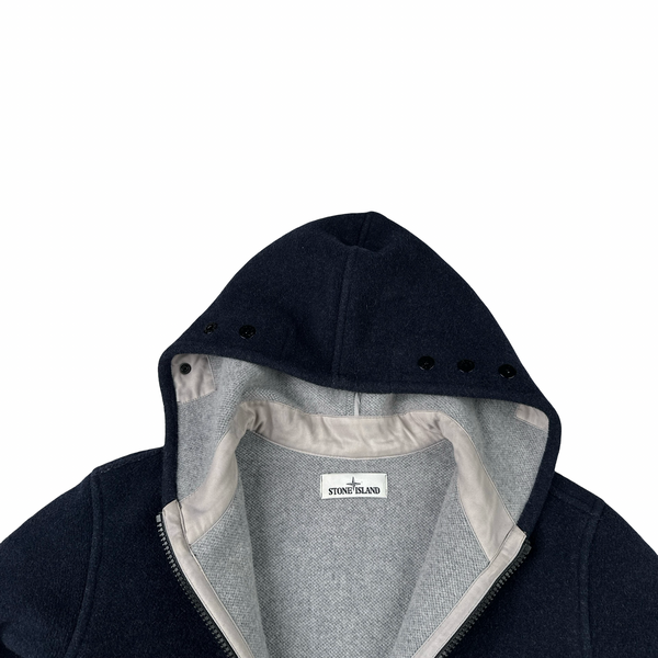 Stone Island 2020 Navy Panno Jaquard Wool Long Jacket - Small