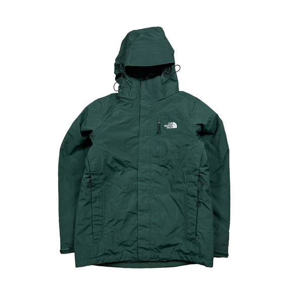 North Face Removable Liner Green Hyvent Hooded Jacket - Small