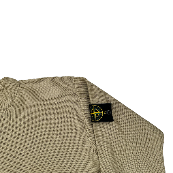 Stone Island 2001 Vintage Oatmeal Cotton Knit Pullover Jumper - Medium