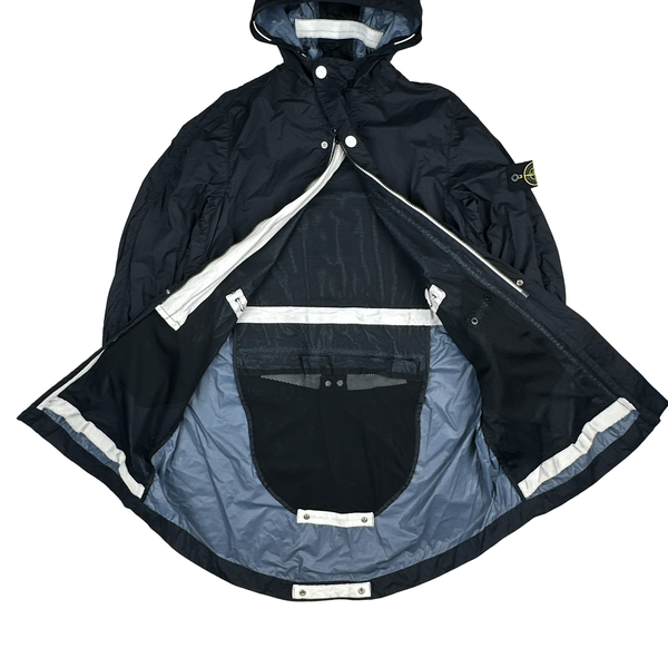Stone Island 2010 Navy Blue Membrana TC Long Jacket - Medium