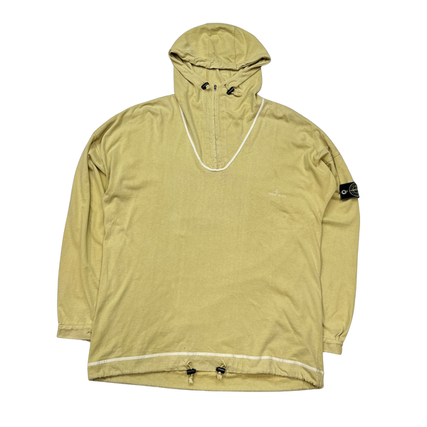 Stone Island 90s Vintage Yellow Cotton Hoodie - XXL