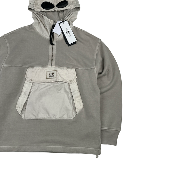 CP Company x Palace Tan Spellout Goggle Hoodie - Small