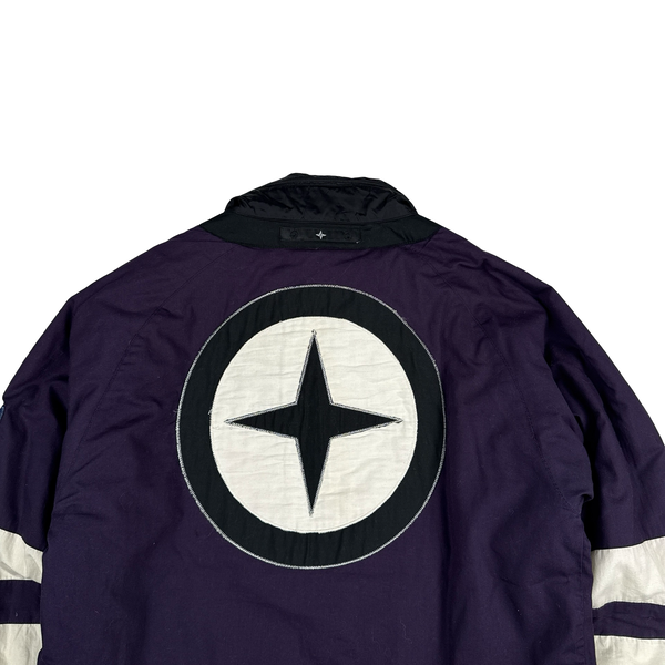 Stone Island Purple/Black 2005 Denims Quilted Reversible Jacket - Medium