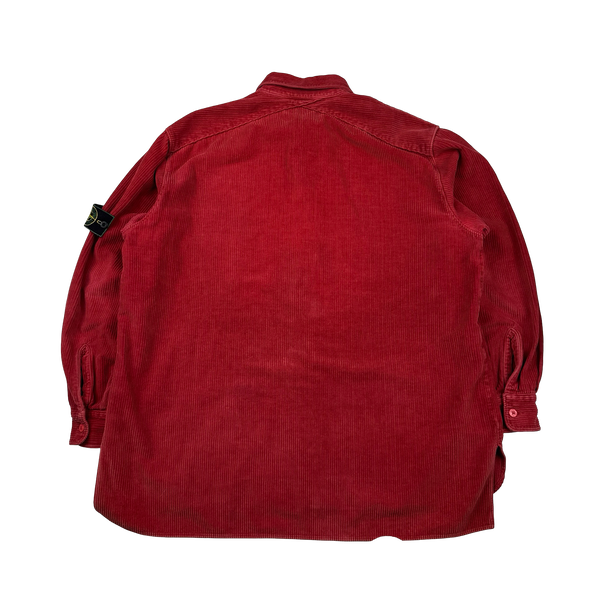 Stone Island 1996 Red Thick Jumbo Corduroy Overshirt - XXL