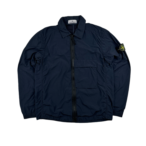 Stone Island 2022 Navy Naslan Light Zipped Overshirt - Medium